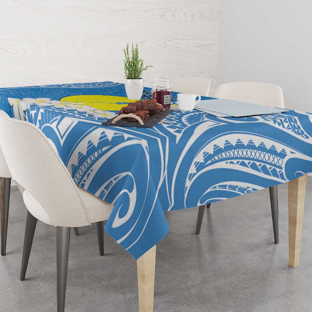 Personalized Palau 1994 Belau Rekid Tablecloth Polynesian Plumeria Style LT9 - Polynesian Pride