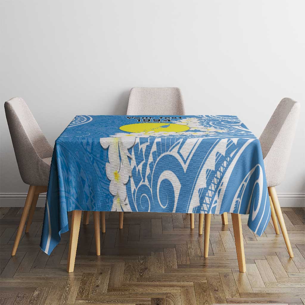 Personalized Palau 1994 Belau Rekid Tablecloth Polynesian Plumeria Style LT9 - Polynesian Pride