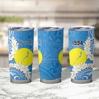 Personalized Palau 1994 Belau Rekid Tumbler Cup Polynesian Plumeria Style LT9 - Polynesian Pride
