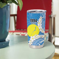 Personalized Palau 1994 Belau Rekid Tumbler Cup Polynesian Plumeria Style LT9 - Polynesian Pride