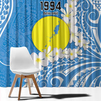 Personalized Palau 1994 Belau Rekid Window Curtain Polynesian Plumeria Style LT9 - Polynesian Pride