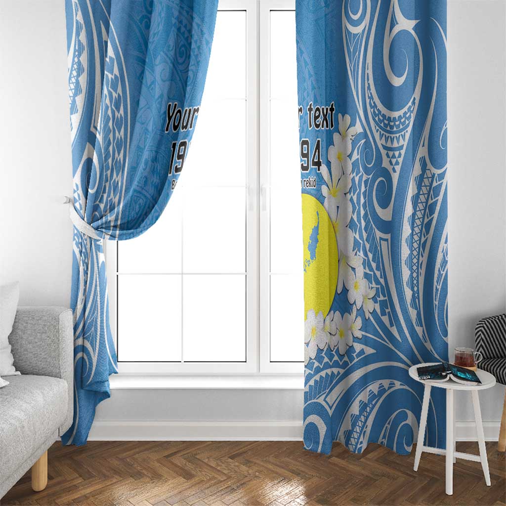 Personalized Palau 1994 Belau Rekid Window Curtain Polynesian Plumeria Style LT9 - Polynesian Pride