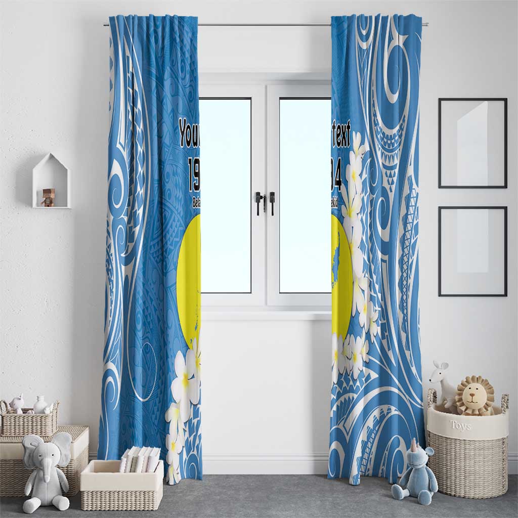 Personalized Palau 1994 Belau Rekid Window Curtain Polynesian Plumeria Style LT9 - Polynesian Pride