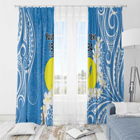 Personalized Palau 1994 Belau Rekid Window Curtain Polynesian Plumeria Style LT9 - Polynesian Pride