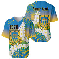 Personalised Tuvalu 1978 Independence Day Baseball Jersey Polynesian Plumeria Style LT9 - Polynesian Pride