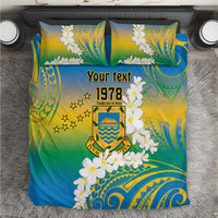 Personalised Tuvalu 1978 Independence Day Bedding Set Polynesian Plumeria Style LT9 Gradient - Polynesian Pride