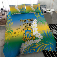 Personalised Tuvalu 1978 Independence Day Bedding Set Polynesian Plumeria Style LT9 - Polynesian Pride