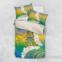 Personalised Tuvalu 1978 Independence Day Bedding Set Polynesian Plumeria Style LT9 US Twin 172cm x 218cm Gradient - Polynesian Pride