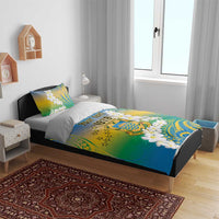 Personalised Tuvalu 1978 Independence Day Bedding Set Polynesian Plumeria Style LT9 - Polynesian Pride