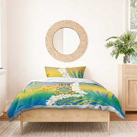 Personalised Tuvalu 1978 Independence Day Bedding Set Polynesian Plumeria Style LT9 - Polynesian Pride