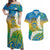 Personalised Tuvalu 1978 Independence Day Couples Matching Off Shoulder Maxi Dress and Hawaiian Shirt Polynesian Plumeria Style