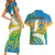 Personalised Tuvalu 1978 Independence Day Couples Matching Short Sleeve Bodycon Dress and Hawaiian Shirt Polynesian Plumeria Style