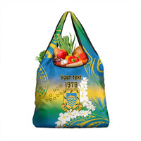 Personalised Tuvalu 1978 Independence Day Grocery Bag Polynesian Plumeria Style LT9 1-pack One Size Gradient - Polynesian Pride