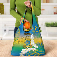 Personalised Tuvalu 1978 Independence Day Grocery Bag Polynesian Plumeria Style LT9 - Polynesian Pride