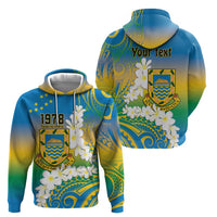 Personalised Tuvalu 1978 Independence Day Hoodie Polynesian Plumeria Style LT9 - Polynesian Pride