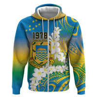 Personalised Tuvalu 1978 Independence Day Hoodie Polynesian Plumeria Style LT9 Zip Hoodie Gradient - Polynesian Pride