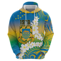 Personalised Tuvalu 1978 Independence Day Hoodie Polynesian Plumeria Style LT9 - Polynesian Pride