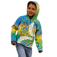 Personalised Tuvalu 1978 Independence Day Kid Hoodie Polynesian Plumeria Style LT9 - Polynesian Pride