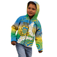 Personalised Tuvalu 1978 Independence Day Kid Hoodie Polynesian Plumeria Style LT9 - Polynesian Pride