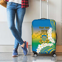 Personalised Tuvalu 1978 Independence Day Luggage Cover Polynesian Plumeria Style LT9 - Polynesian Pride