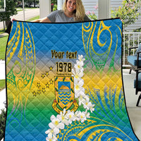 Personalised Tuvalu 1978 Independence Day Quilt Polynesian Plumeria Style LT9 Gradient - Polynesian Pride