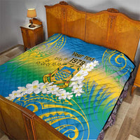 Personalised Tuvalu 1978 Independence Day Quilt Polynesian Plumeria Style LT9 - Polynesian Pride