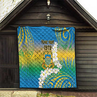 Personalised Tuvalu 1978 Independence Day Quilt Polynesian Plumeria Style LT9 - Polynesian Pride