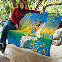 Personalised Tuvalu 1978 Independence Day Quilt Polynesian Plumeria Style LT9 - Polynesian Pride