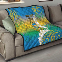 Personalised Tuvalu 1978 Independence Day Quilt Polynesian Plumeria Style LT9 - Polynesian Pride