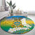 Personalised Tuvalu 1978 Independence Day Round Carpet Polynesian Plumeria Style