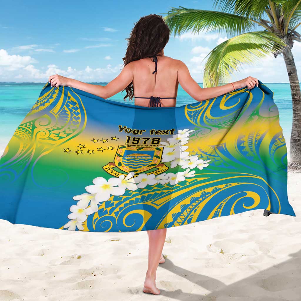 Personalised Tuvalu 1978 Independence Day Sarong Polynesian Plumeria Style LT9 - Polynesian Pride