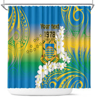 Personalised Tuvalu 1978 Independence Day Shower Curtain Polynesian Plumeria Style LT9 Gradient - Polynesian Pride