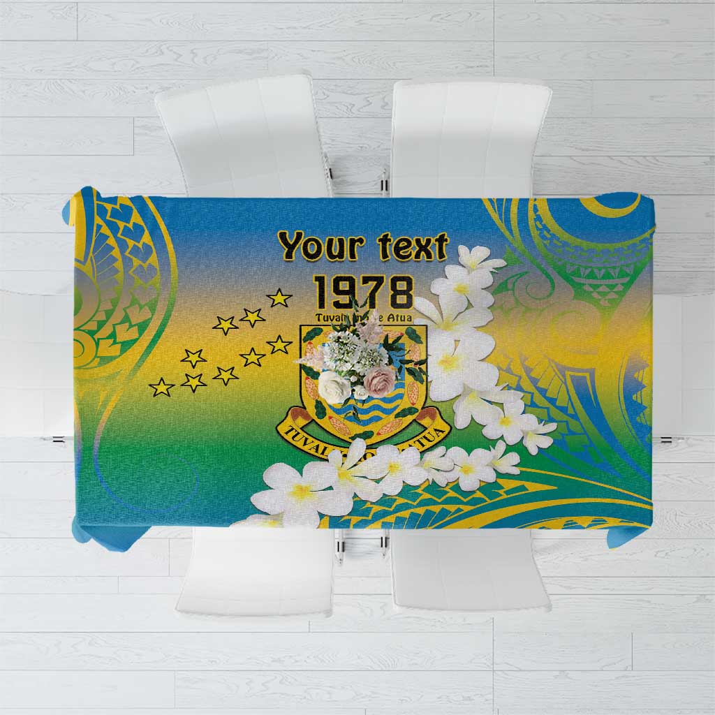 Personalised Tuvalu 1978 Independence Day Tablecloth Polynesian Plumeria Style LT9 Gradient - Polynesian Pride