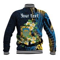 Personalised Tuvalu Beautiful Plumeria Flower Baseball Jacket LT9 - Polynesian Pride