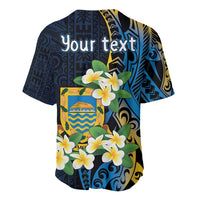 Personalised Tuvalu Beautiful Plumeria Flower Baseball Jersey LT9 - Polynesian Pride