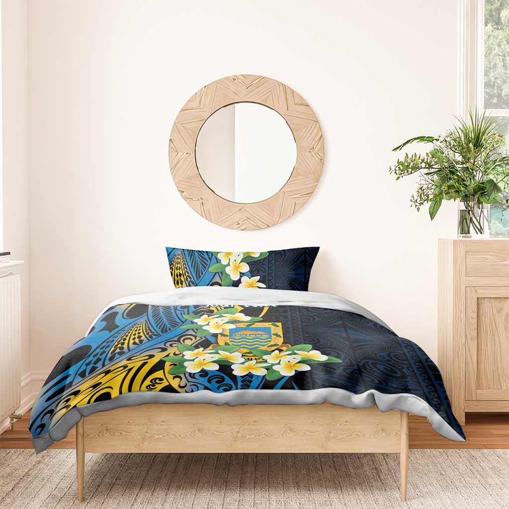 Personalised Tuvalu Beautiful Plumeria Flower Bedding Set LT9 - Polynesian Pride
