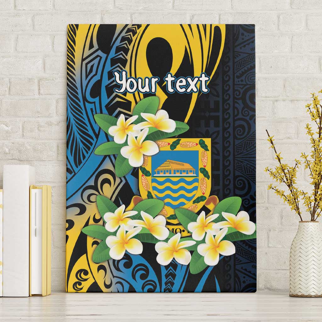 Personalised Tuvalu Beautiful Plumeria Flower Canvas Wall Art