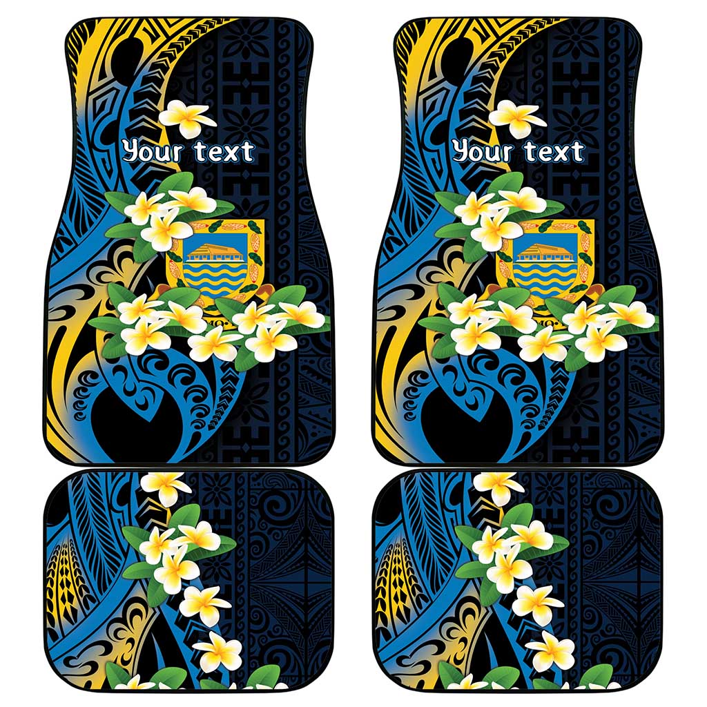 Personalised Tuvalu Beautiful Plumeria Flower Car Mats LT9 - Polynesian Pride