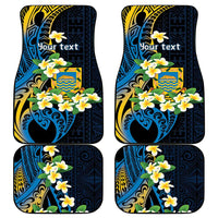 Personalised Tuvalu Beautiful Plumeria Flower Car Mats LT9 - Polynesian Pride