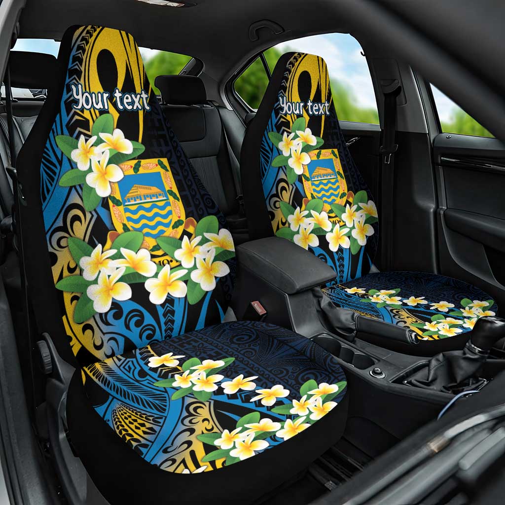 Personalised Tuvalu Beautiful Plumeria Flower Car Seat Cover