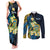 Personalised Tuvalu Beautiful Plumeria Flower Couples Matching Tank Maxi Dress and Long Sleeve Button Shirt