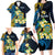 Personalised Tuvalu Beautiful Plumeria Flower Family Matching Long Sleeve Bodycon Dress and Hawaiian Shirt