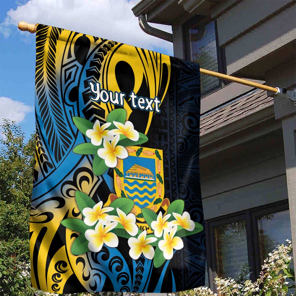 Personalised Tuvalu Beautiful Plumeria Flower Garden Flag LT9 - Polynesian Pride