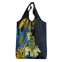Personalised Tuvalu Beautiful Plumeria Flower Grocery Bag LT9 - Polynesian Pride