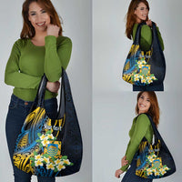 Personalised Tuvalu Beautiful Plumeria Flower Grocery Bag LT9 - Polynesian Pride