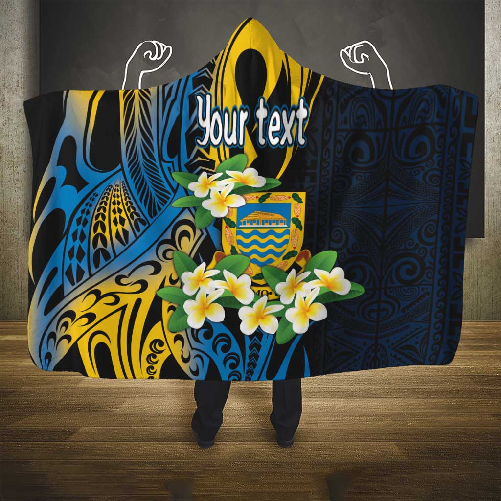 Personalised Tuvalu Beautiful Plumeria Flower Hooded Blanket LT9 - Polynesian Pride