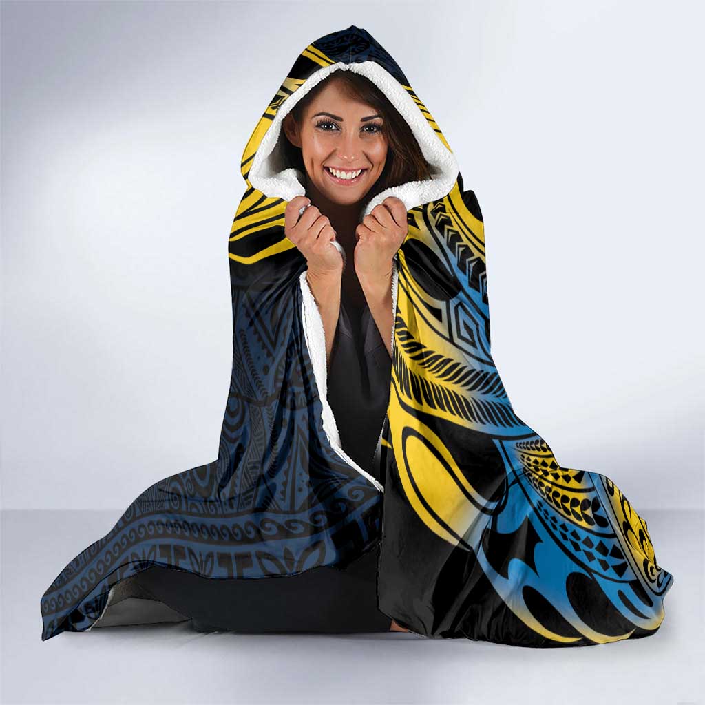 Personalised Tuvalu Beautiful Plumeria Flower Hooded Blanket LT9 - Polynesian Pride