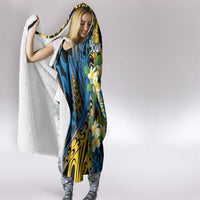 Personalised Tuvalu Beautiful Plumeria Flower Hooded Blanket LT9 - Polynesian Pride