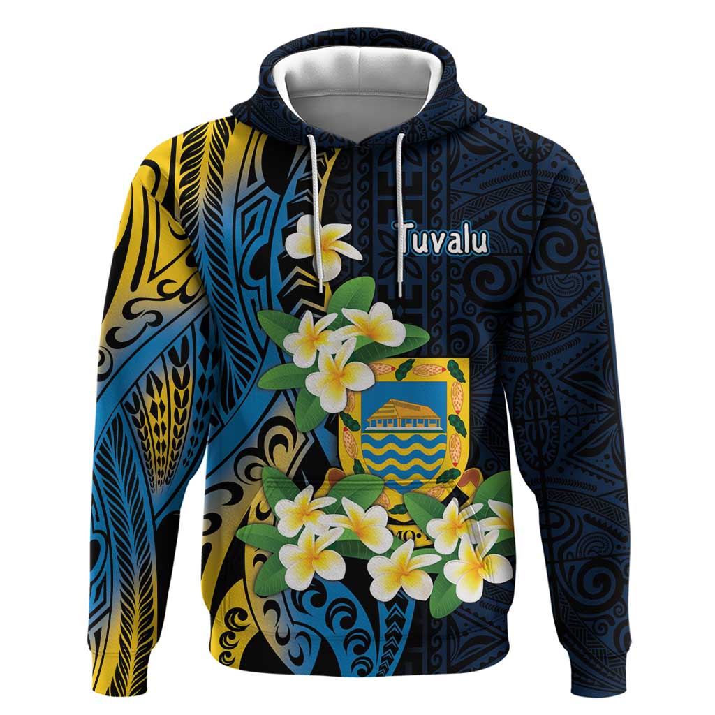 Personalised Tuvalu Beautiful Plumeria Flower Hoodie