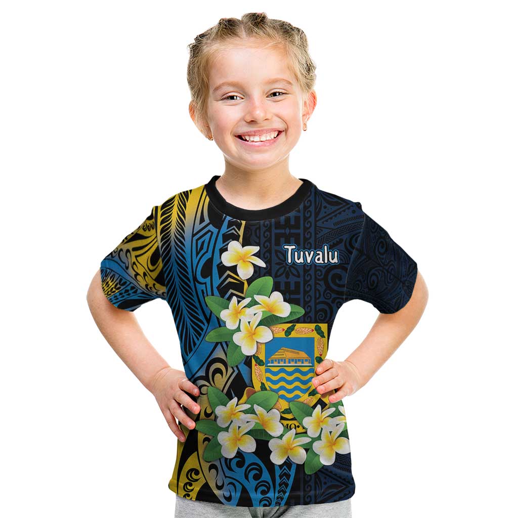 Personalised Tuvalu Beautiful Plumeria Flower Kid T Shirt